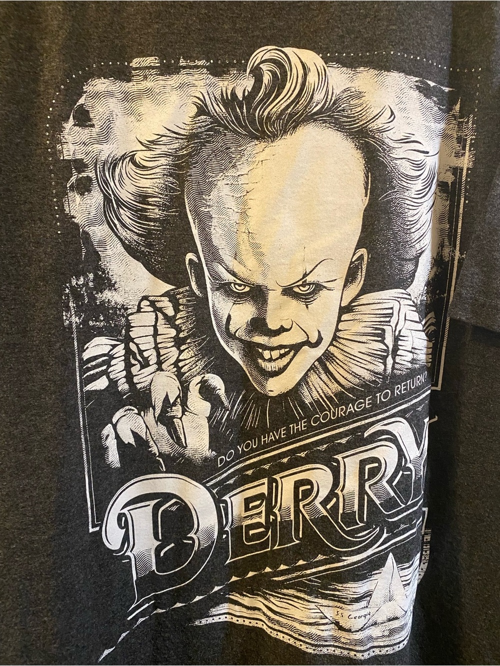 Dark Gray Pennywise Graphic Short Sleeve Tee